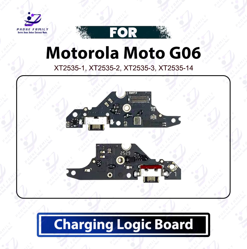 Motorola Moto G06 Charging Logic Board - USB Charging Port Dock Connector & Mic PCB Board Replacement Repair Spare Parts (XT2535-1 / XT2535-2)