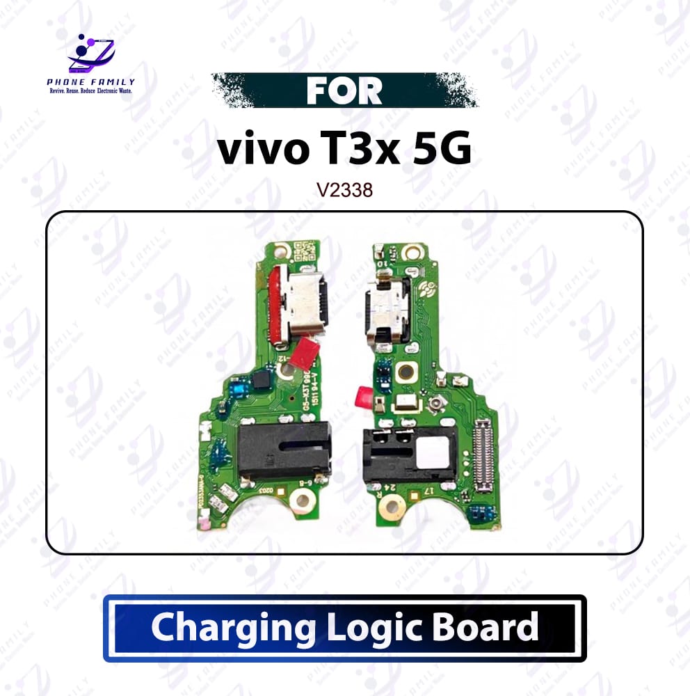vivo T3x 5G Charging Logic Board - USB Charging Port Dock Connector & Mic PCB Board Replacement Repair Spare Parts (V2338)