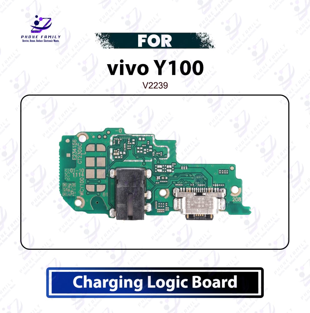 vivo Y100 Charging Logic Board - USB Charging Port Dock Connector & Mic PCB Board Replacement Repair Spare Parts For V2239