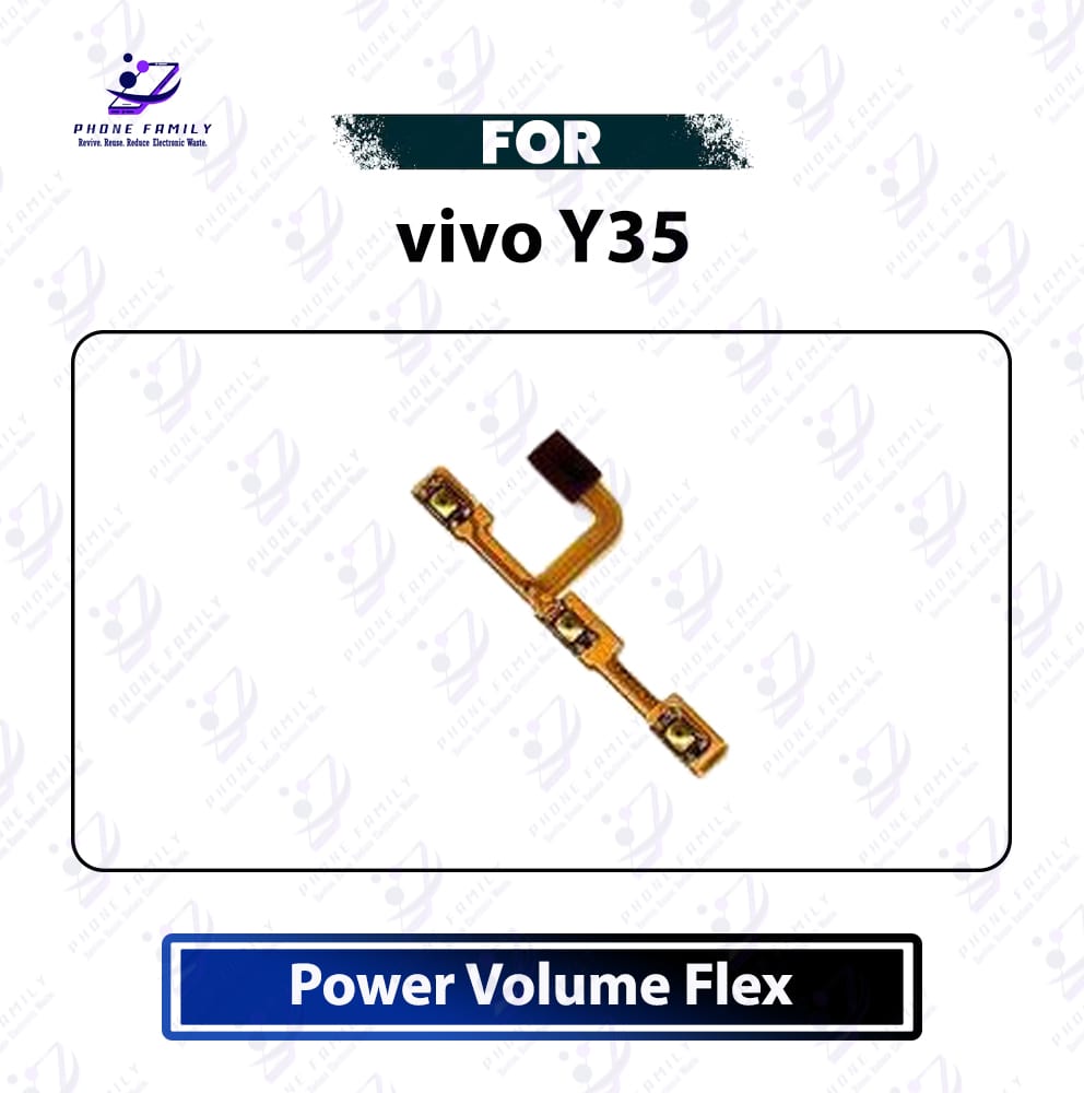 vivo Y35 Power & Volume Flex Cable - Power On Off Switch & Volume Up Down Internal Ribbon Cable Replacement Repair Spare Parts