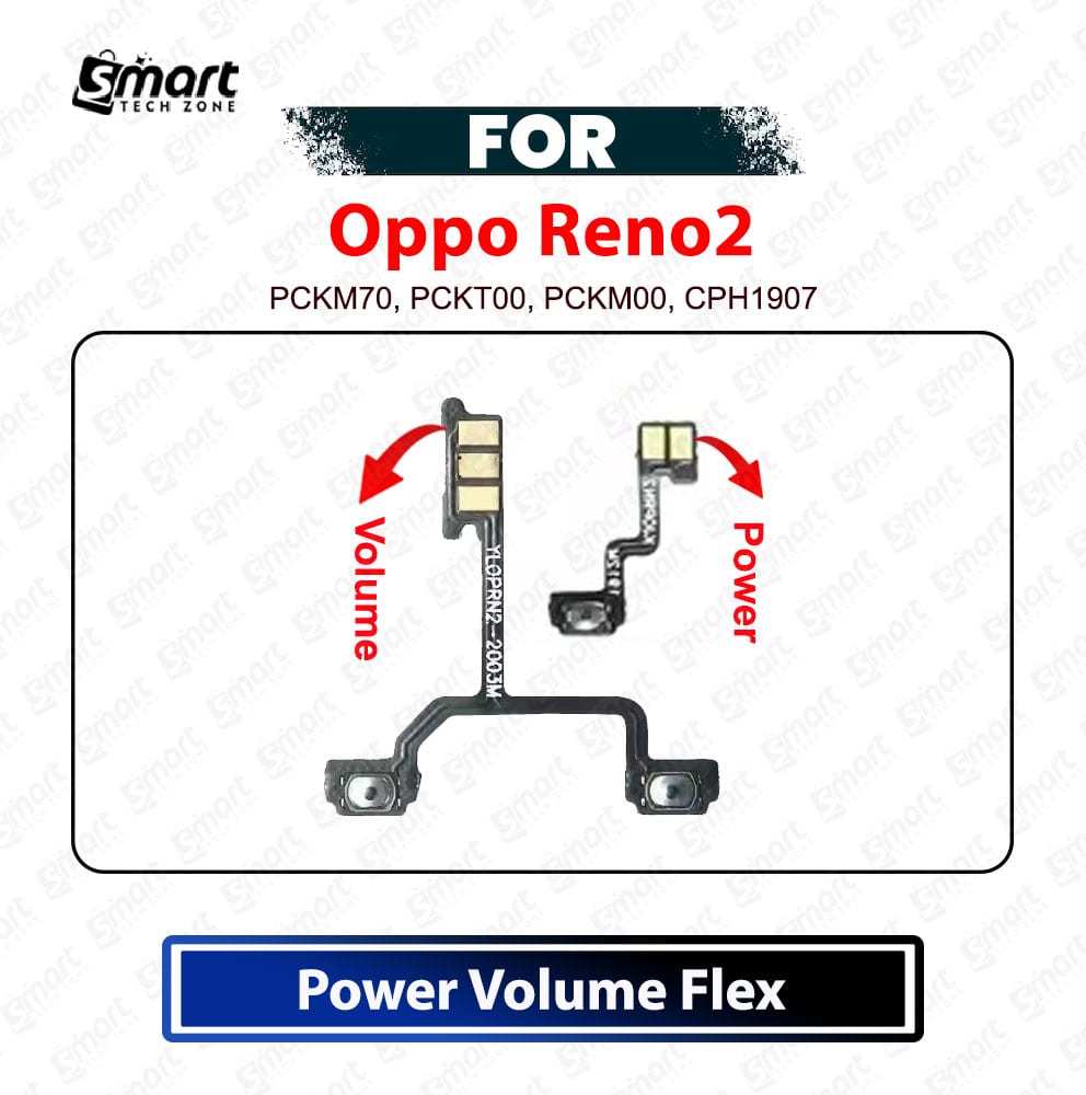 Oppo Reno2 Power Volume Flex Cable - On Off Switch Volume Up Down Internal Ribbon Cable Replacement Repair Spare Part (PCKM70, PCKT00, PCKM00, CPH1907)