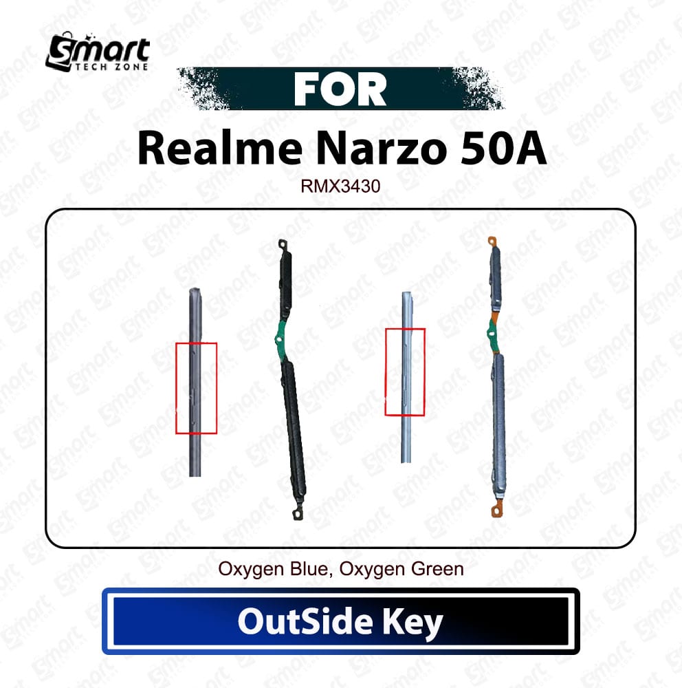 Realme Narzo 50A Side Button | Power Button & Volume Button Replacement | Side Key Button Replacement Part For RMX3430