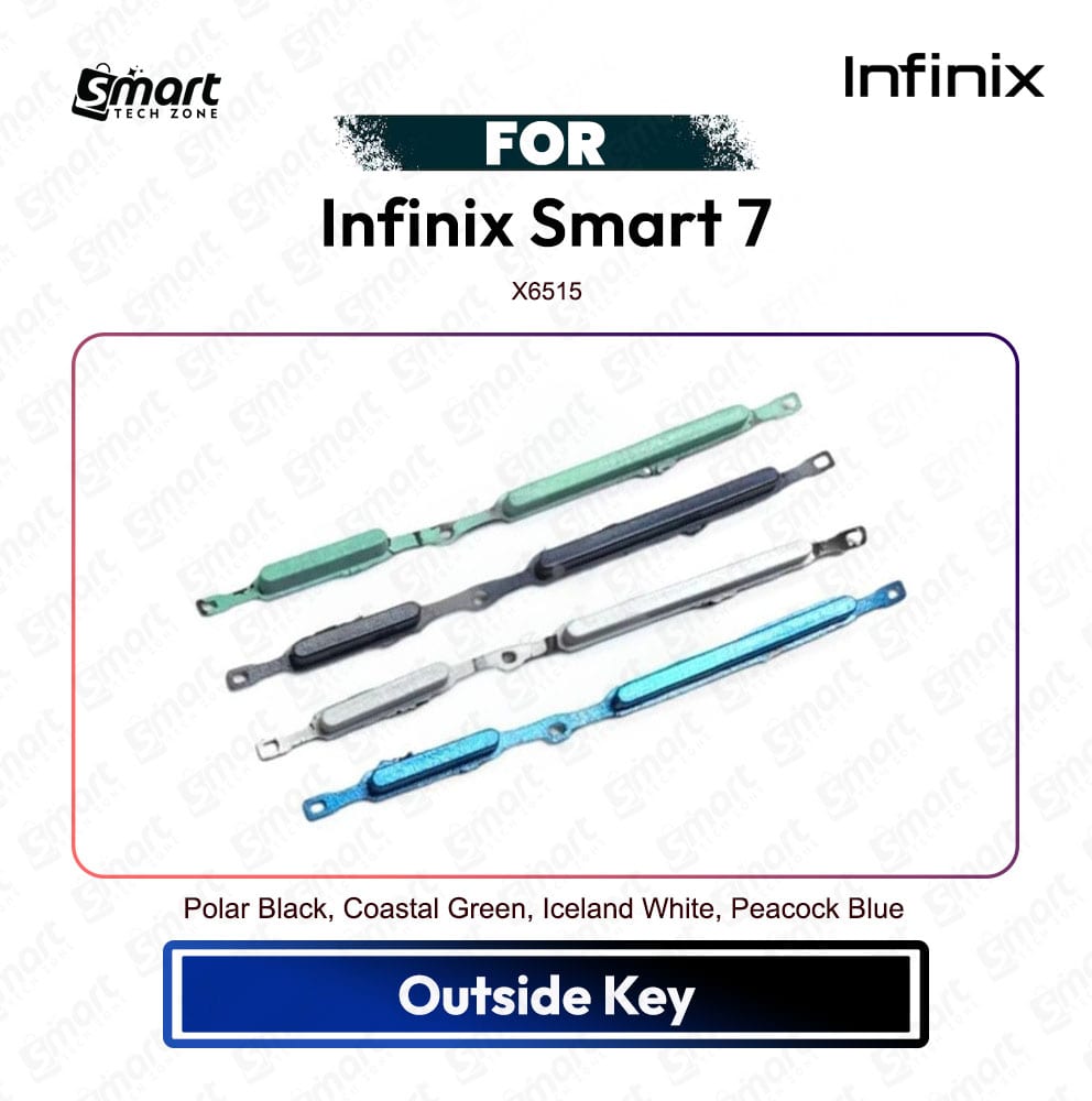 Infinix Smart 7 HD On off / Volume Up Down Button Side Key, Outside Key Replacement Repair Spare Part For X6515