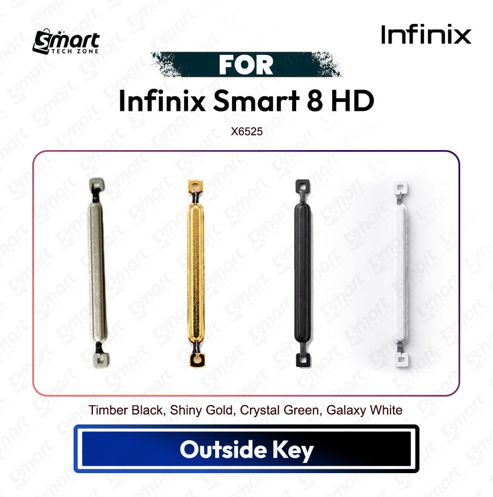 Infinix Smart 8 HD Volume Up Down Button Side Key, Outside Key Replacement Repair Spare Part For X6525