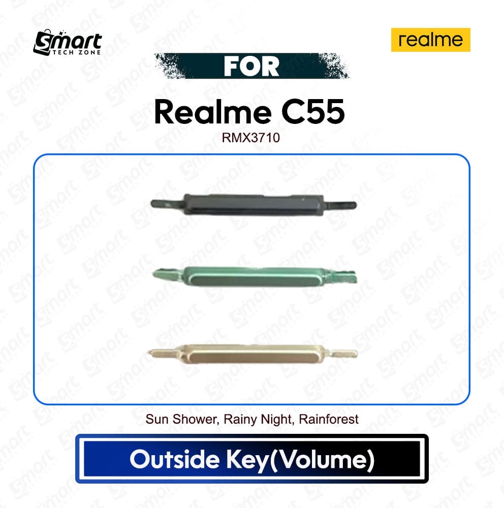 Realme C55 External Side Keys - Volume Up Down Outside Key Replacement Repair Spare Parts RMX3710