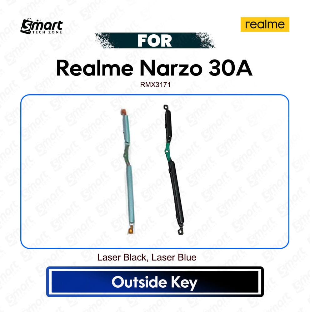 Realme Narzo 30A On off / Volume Up Down Button Side Key, Outside Key Replacement Repair Spare Part For RMX3430
