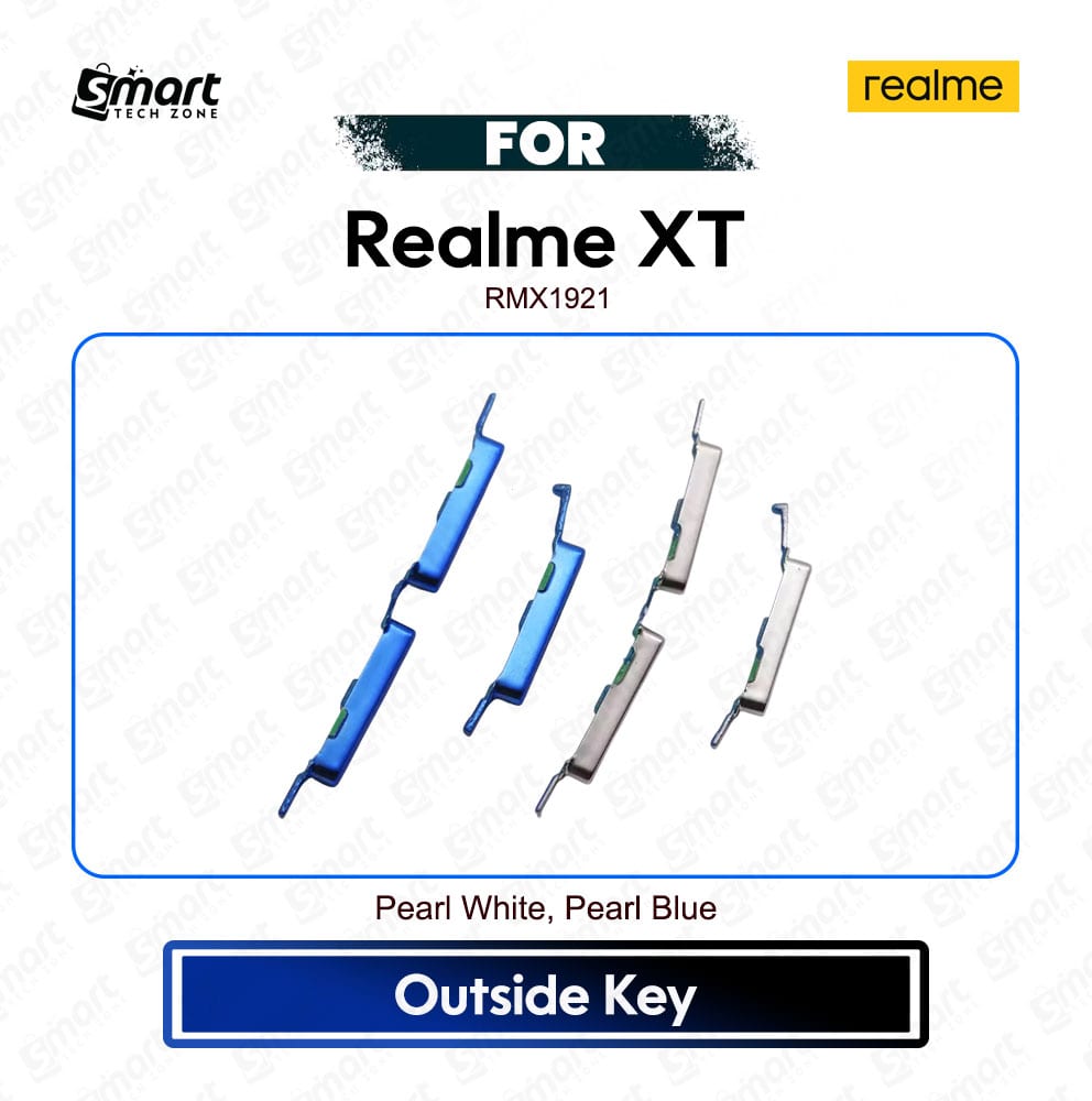Realme XT External Side Keys - Power On Off Switch Button & Volume Up Down Outside Key Cap Replacement Repair Spare Parts (RMX1921)