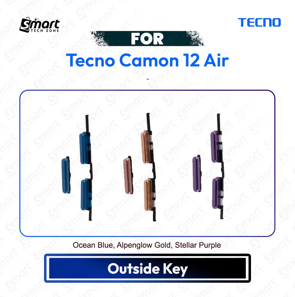 Tecno Camon 12 Air On Off / Volume Up Down Button Side Key, Outside Key Replacement Repair Spare Part