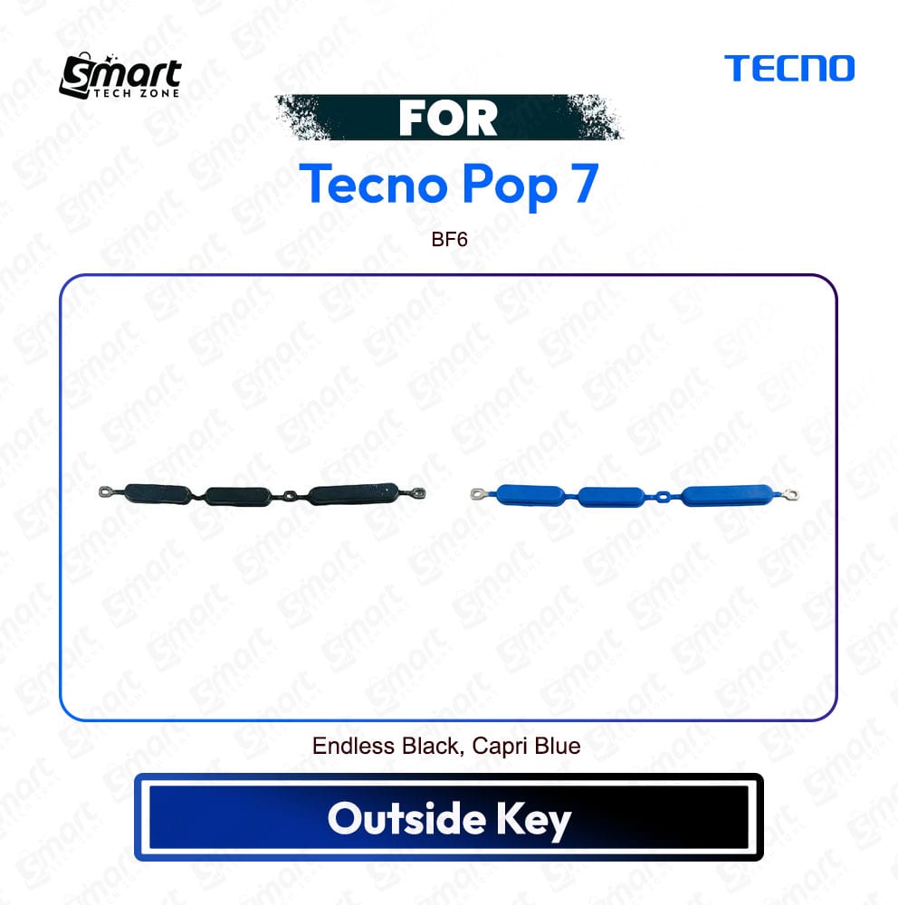 Tecno Pop 7 On Off / Volume Up Down Button Side Key, Outside Key Replacement Repair Spare Part BF6