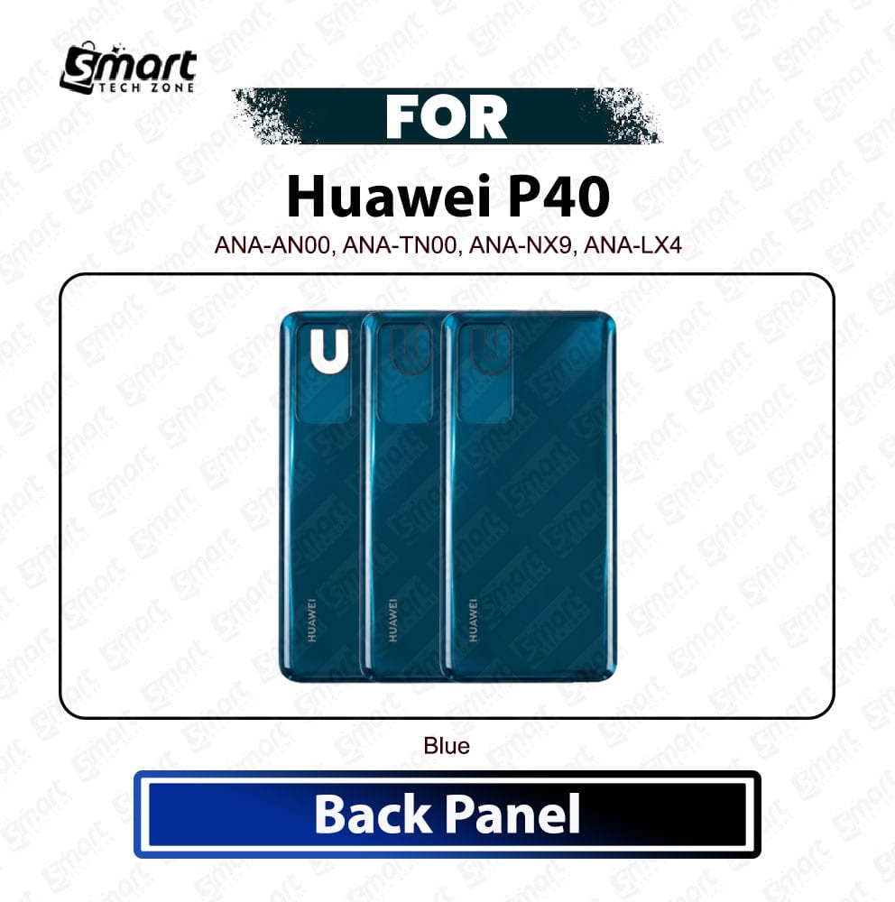 Huawei P40 Back Panel Backshell Without Lens Blue Color Replacement Repair Spare Part