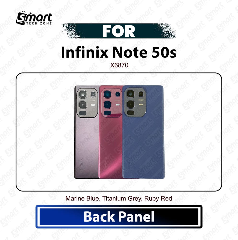 Infinix Note 50s Back Panel Cover - Backshell Housing Door Rear Battery Glass Lid Case Replacement Repair Spare Parts (X6870) - All Colors Available