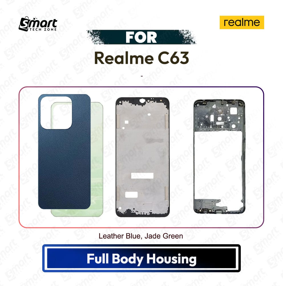 Realme C63 Full Body Housing – Back Panel + Side Frame + LCD Frame | Complete Replacement Set | Premium Quality Casing