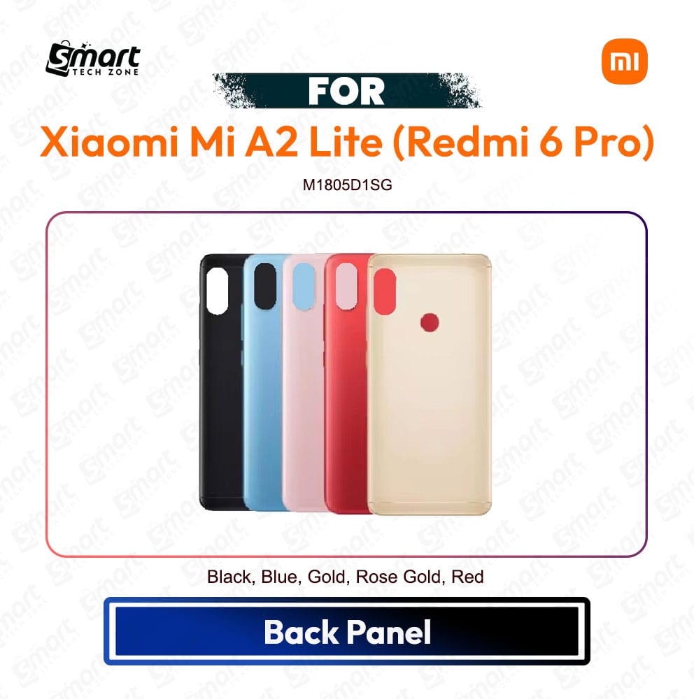 Xiaomi Mi A2 Lite (Redmi 6 Pro) - Back Shell / Back Panel / Battery Cover / Back Door Replacement Part without Camera Lens (M1805D1SG)