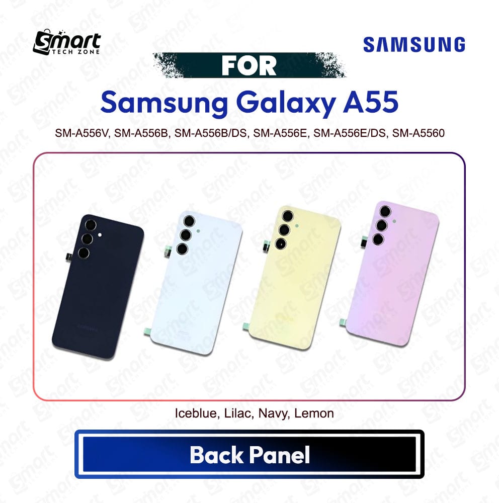 Samsung Galaxy A55 - Back Shell / Back Panel / Battery Cover / Back Door Replacement Part without Camera Lens SM-A556V, SM-A556B, SM-A556B/DS