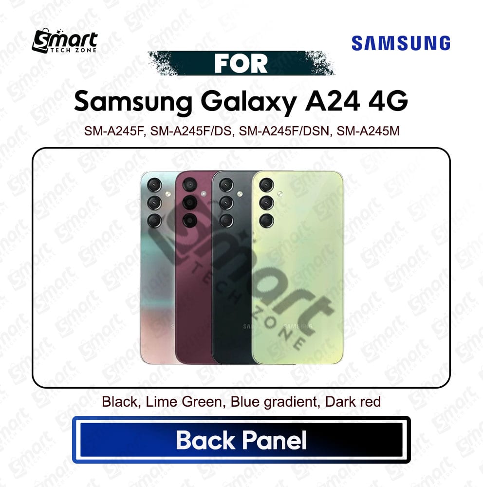 Samsung Galaxy A24 4G Back Shell Back Panel Battery Cover Back Door With Camera Lens Logo All Colors Available Replacement Repair Spare Part