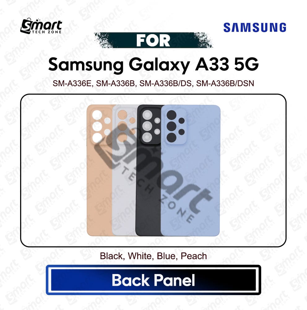 Samsung Galaxy A33 5G Back Shell Back Panel Battery Cover Back Door With Camera Lens Logo All Colors Available Replacement Repair Spare Part