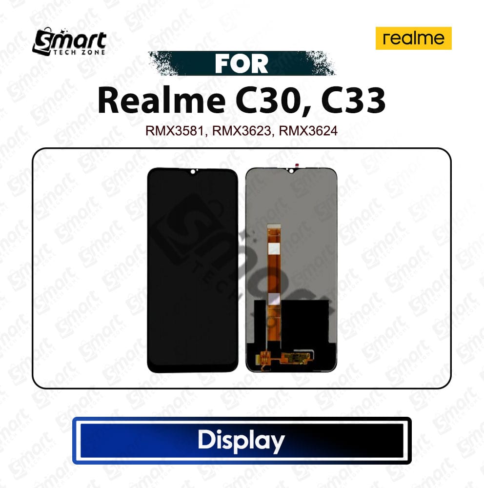 Realme C30, C33 High Quality Display Touch Screen Digitizer Assembly Replacement Repair Spare Part - RMX3581, RMX3623, RMX3624