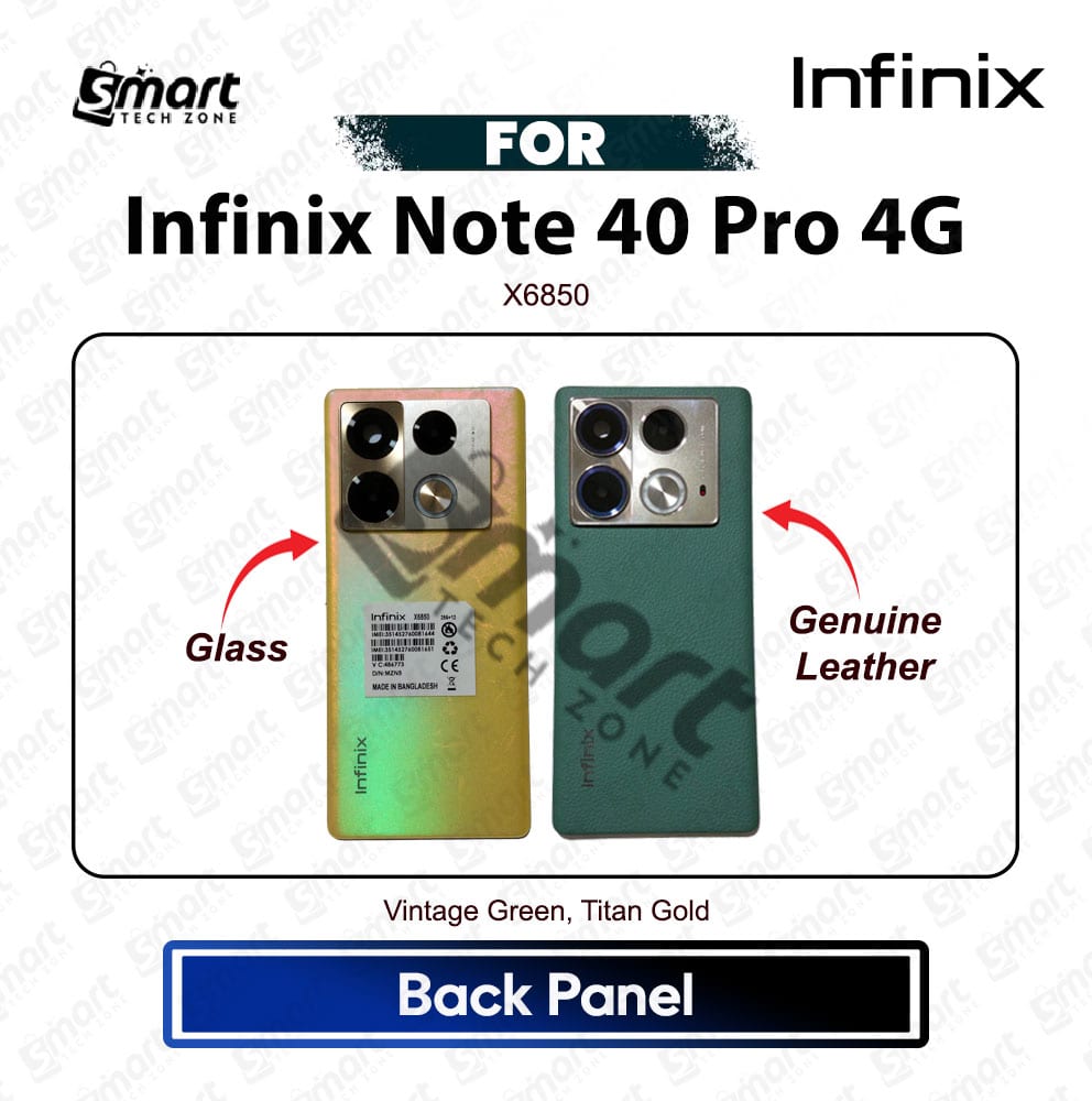 Infinix Note 40 Pro 4G X6850 Back Panel/Backshell/ Casing + With Camera Lens Without Side Buttons With Logo-All Colors Available