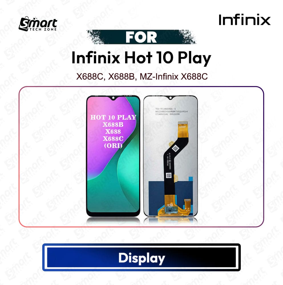 Infinix Hot 10 Play High Quality Display Touch Screen Digitizer Assembly Replacement Repair Spare Part - X688C, X688B, MZ-Infinix X688C