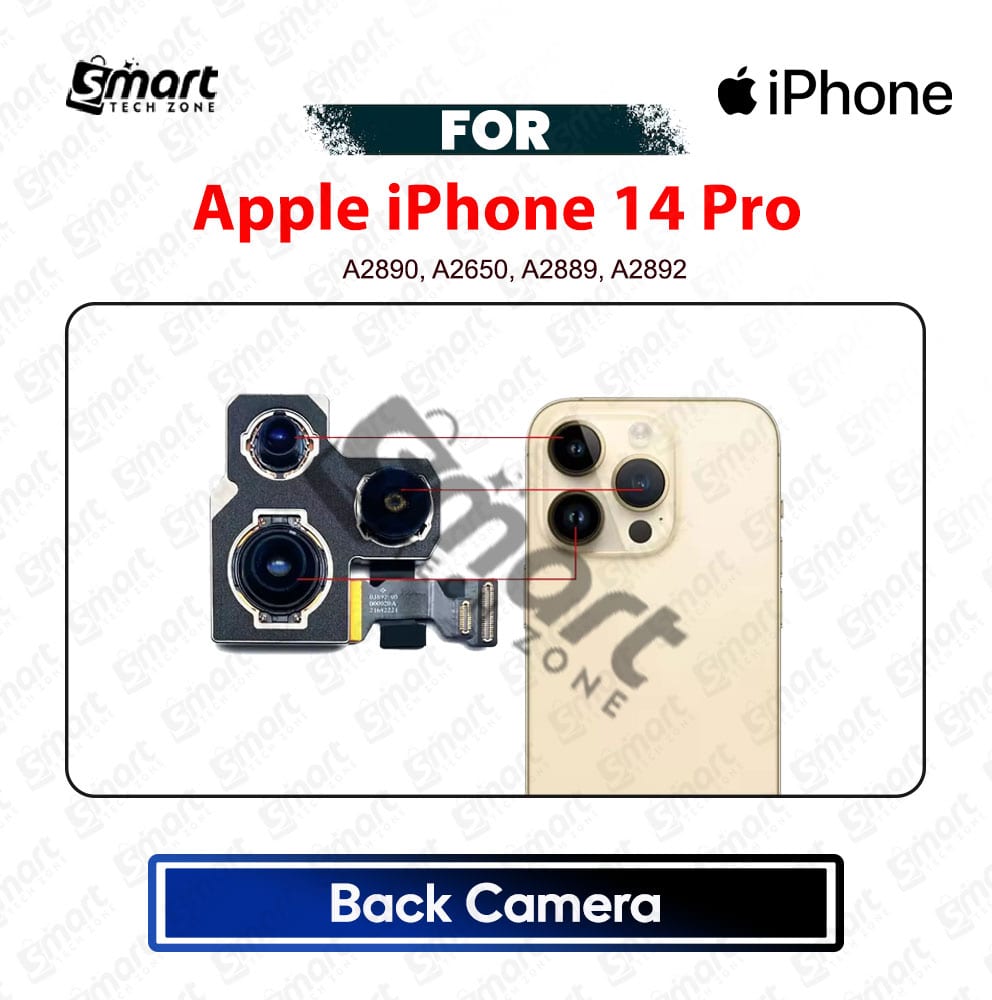Apple iPhone 14 Pro Back Camera Rear Main Camera Module with Flex Cable Replacement Repair Spare Part For A2890, A2650, A2889, A2892