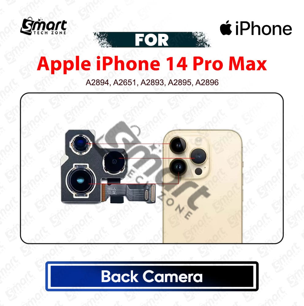 Apple iPhone 14 Pro Max Back Camera Rear Main Camera Module with Flex Cable Replacement Repair Spare Part For A2894, A2651, A2893, A2895, A2896