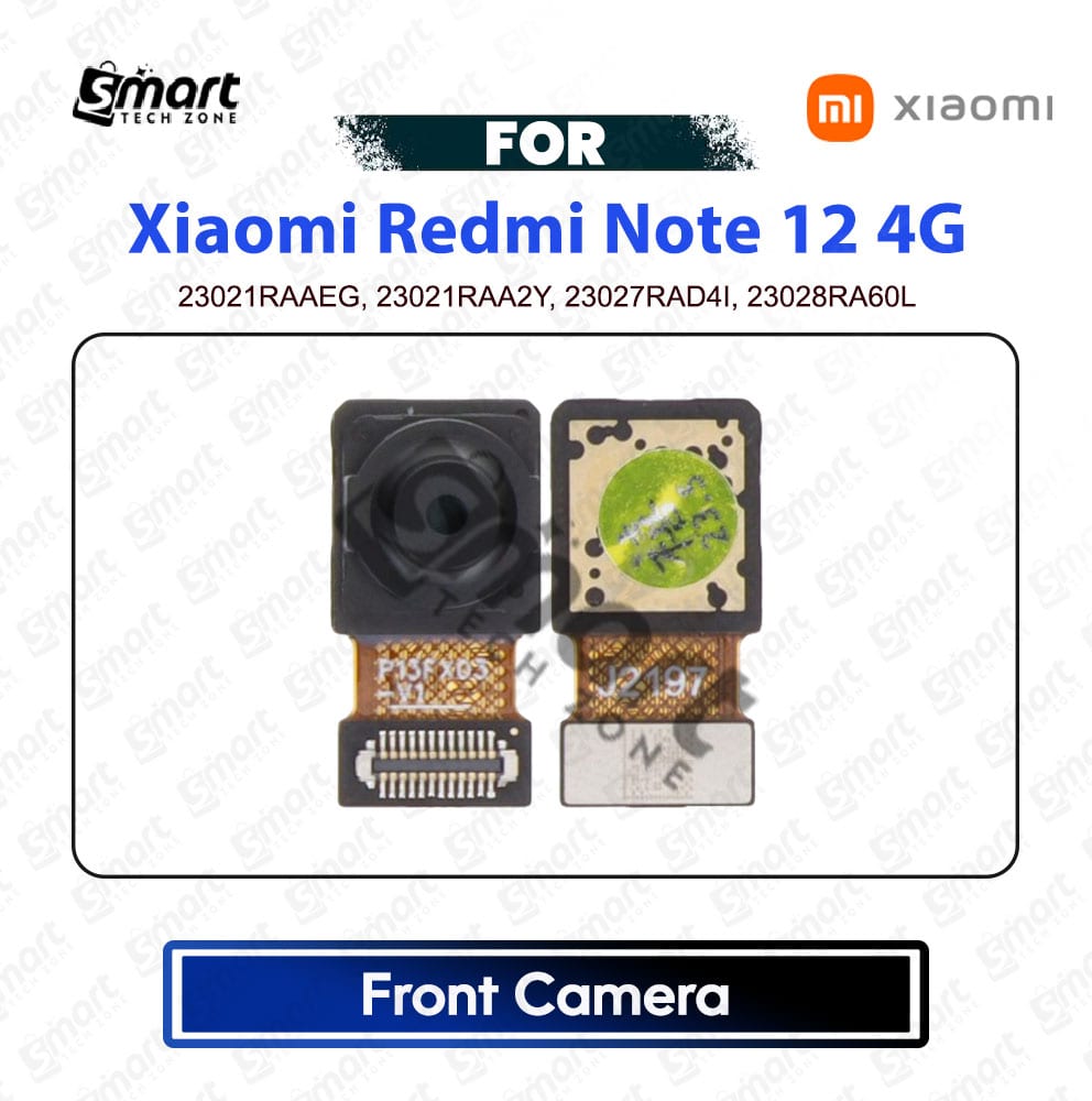 Xiaomi Redmi Note 12 4G Front Camera Module Selfie Camera Replacement - High Quality Front Camera Flex Cable Spare Part For 23021RAAEG, 23021RAA2Y, 23027RAD4I, 23028RA60L
