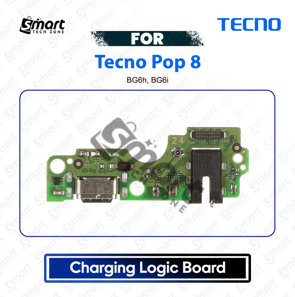 Tecno Pop 8 Charging Logic Board Charging Port USB Plug PCB Dock Connector Replacement Spare Repair Part For BG6h, BG6i