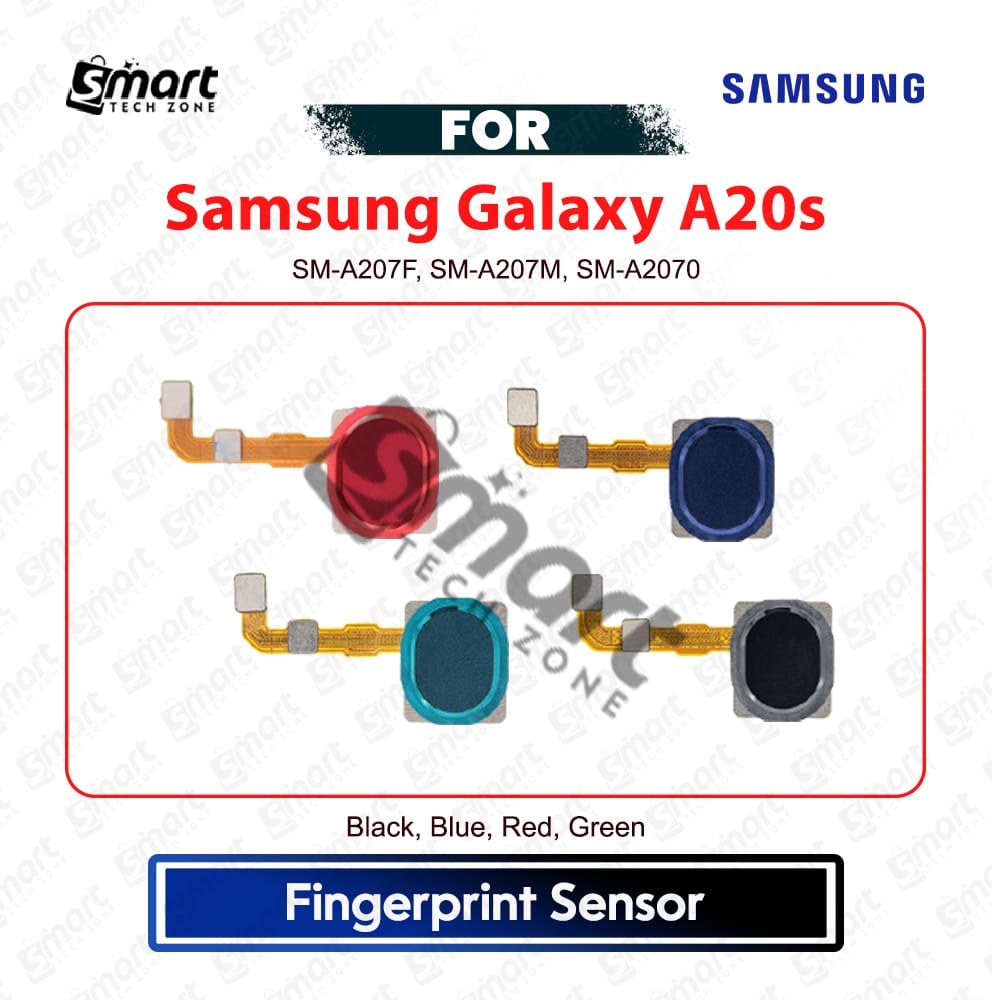 Samsung Galaxy A20s Fingerprint Sensor Finger Power Switch On Off Side Button Key Flex Cable Replacement Repair Spare Part For SM-A207F, SM-A207M, SM-A2070