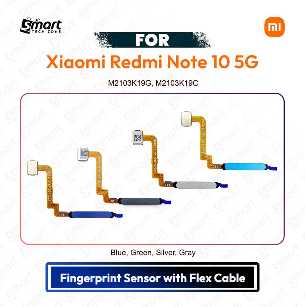 Xiaomi Redmi Note 10 5G Fingerprint Sensor Flex Cable Touch ID Scanner Replacement Repair Spare Part (M2103K19G, M2103K19C)