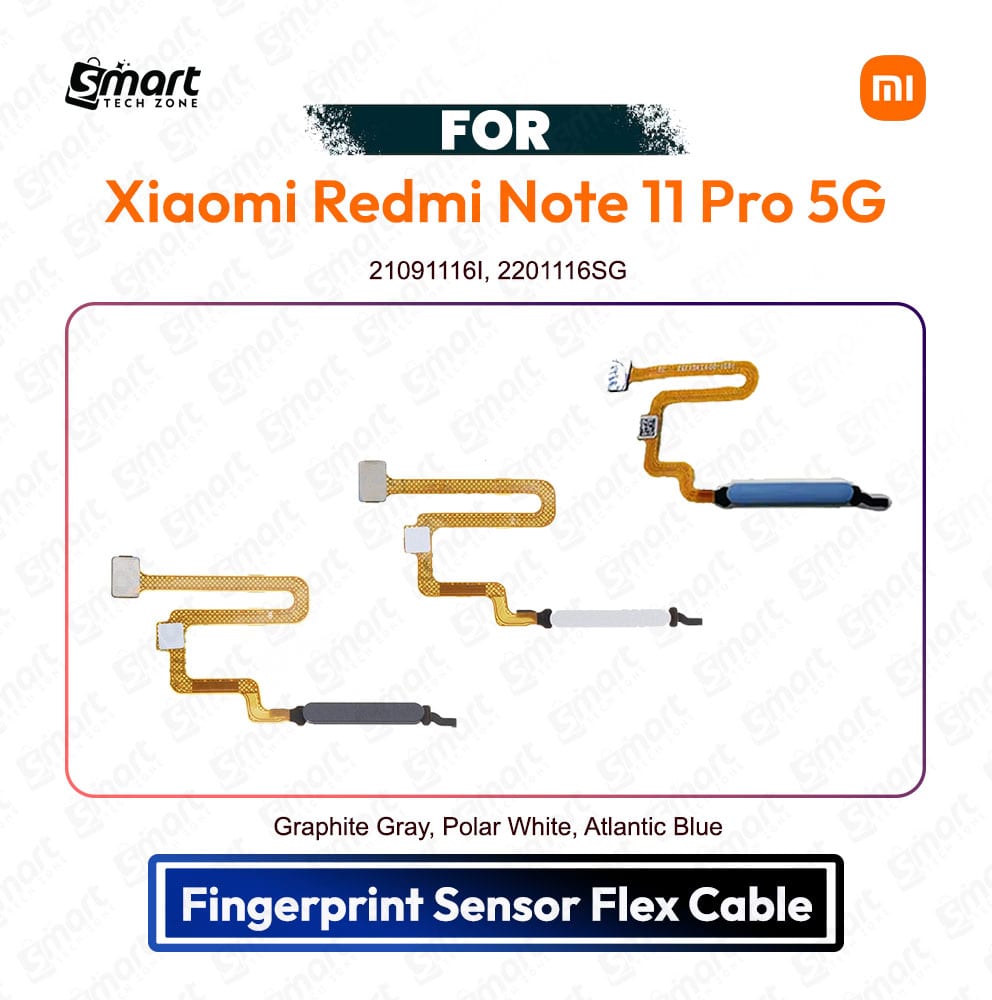 Xiaomi Redmi Note 11 Pro 5G Fingerprint Sensor Flex Cable Touch ID Scanner Replacement Repair Spare Part (21091116I, 2201116SG)