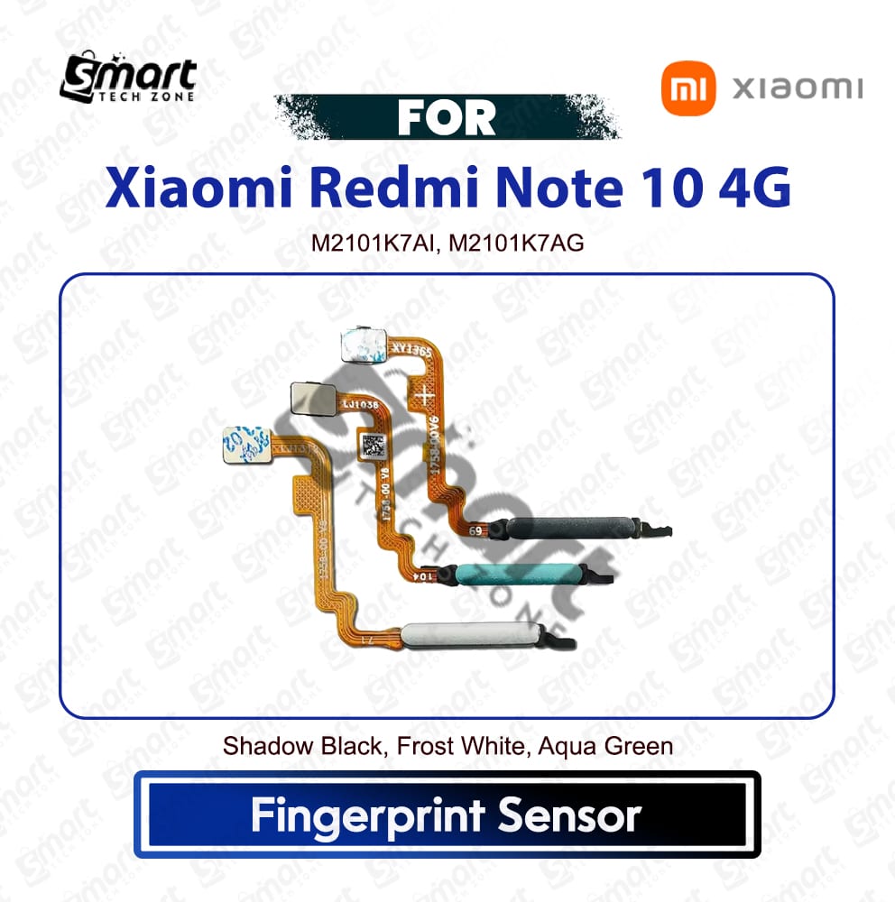 Xiaomi Redmi Note 10 4G Fingerprint Sensor Flex Cable Touch ID Scanner Replacement Repair Spare Part (M2101K7AI, M2101K7AG)