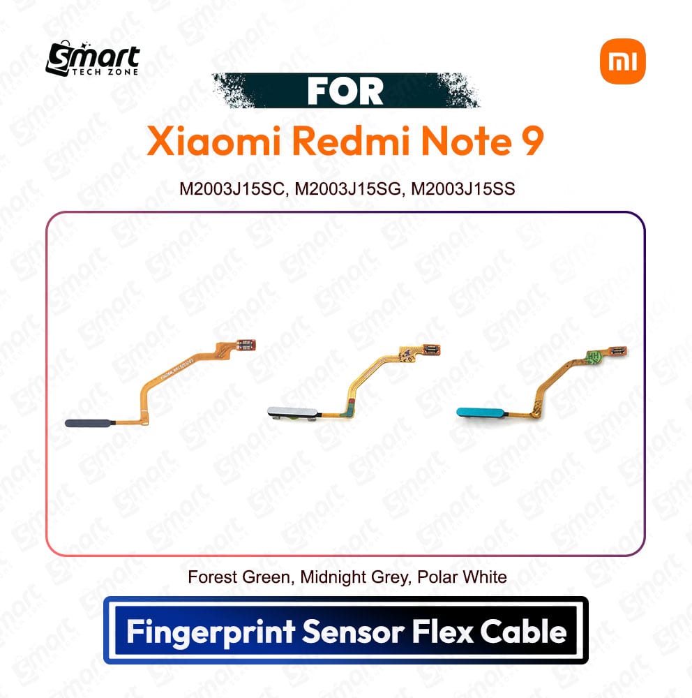 Xiaomi Redmi Note 9 Fingerprint Sensor Flex Cable Touch ID Scanner Replacement Repair Spare Part (M2003J15SC, M2003J15SG, M2003J15SS)