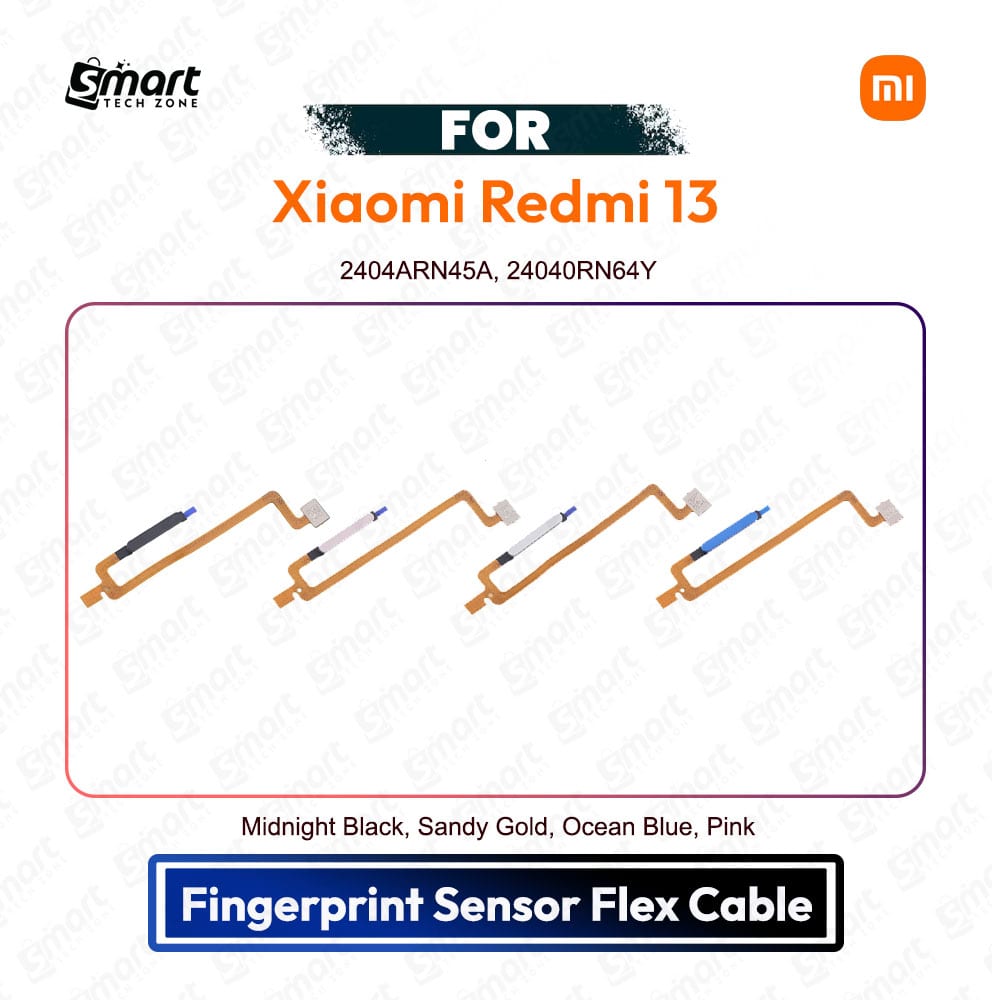 Xiaomi Redmi 13 Fingerprint Sensor Flex Cable Touch ID Scanner Replacement Repair Spare Part (2404ARN45A, 24040RN64Y)