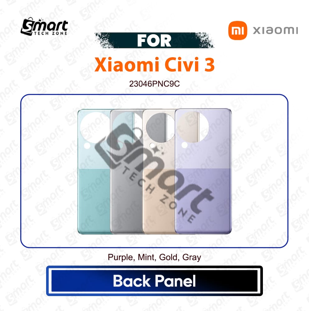 Xiaomi Civi 3 Back Panel Backshell Back Housing Battery Back Door Catching Replacement Repair Spare Part For 23046PNC9C