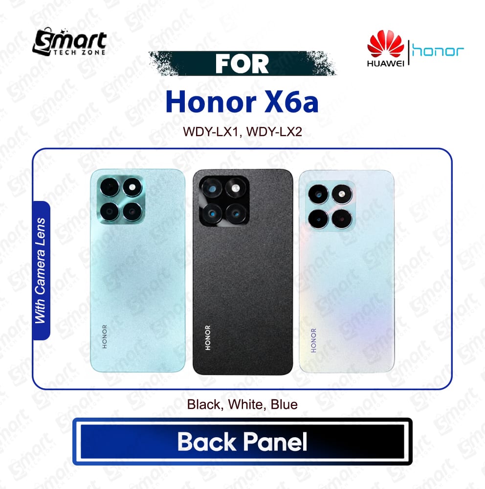 Honor X6a Back Panel Backshell Back Housing Battery Back Door Catching With Camera Lens Glass Replacement Repair Spare Part For  WDY-LX1, WDY-LX2