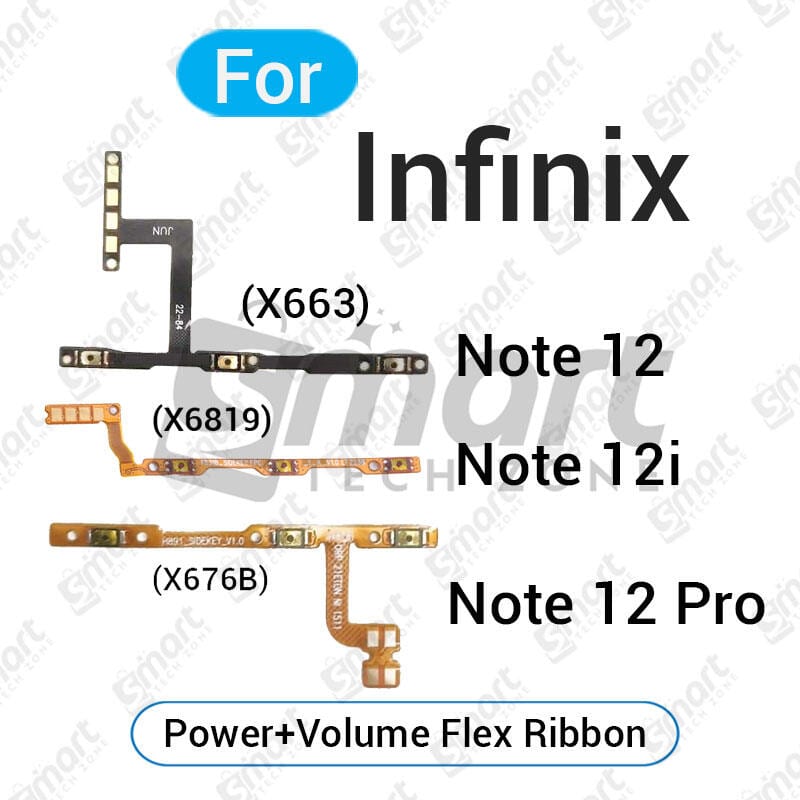 infinix Note 12 12i 12 Pro Power on / off Switch Button Side Volume Up Down Buttons Flex Cable Replacement Parts