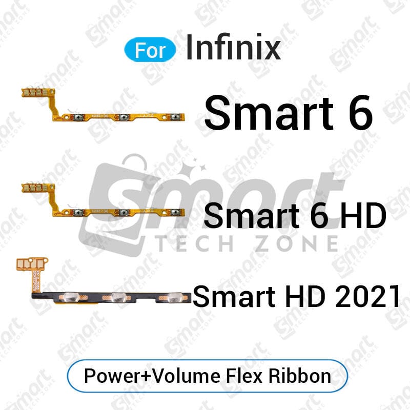 infinix Smart HD 2021 6 6 HD Power on / off Switch Button Side Volume Up Down Buttons Flex Cable Replacement Parts