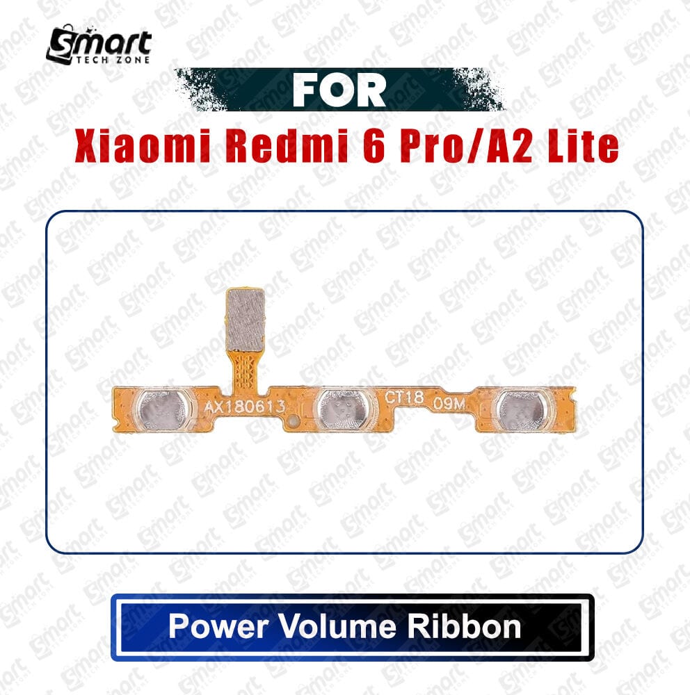 Xiaomi Mi A2 Lite (Redmi 6 Pro) (M1805D1SG) Power On/Off Switch Button Side Volume Up Down Buttons Flex Cable Replacement Parts