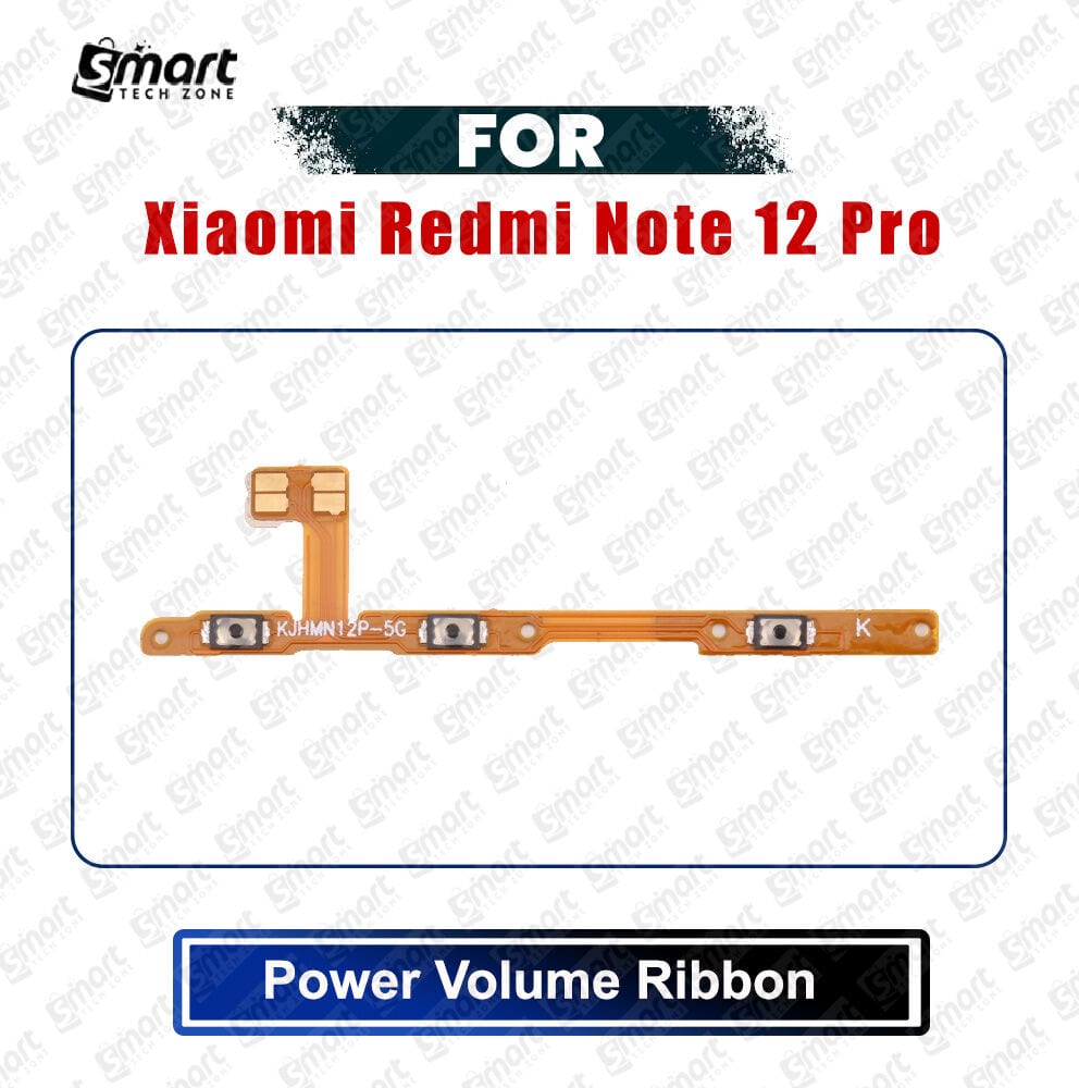 Xiaomi Redmi Note 12 Pro (22101316C, 22101316I, 23013RK75C, 22101316G) Power On/Off Switch Button Side Volume Up Down Buttons Flex Cable Replacement Parts