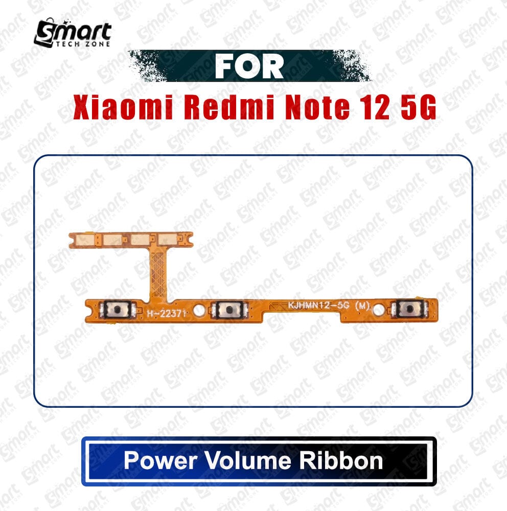 Xiaomi Redmi Note 12 5G Power On/Off Switch Button Side Volume Up Down Buttons Flex Cable Replacement Parts
