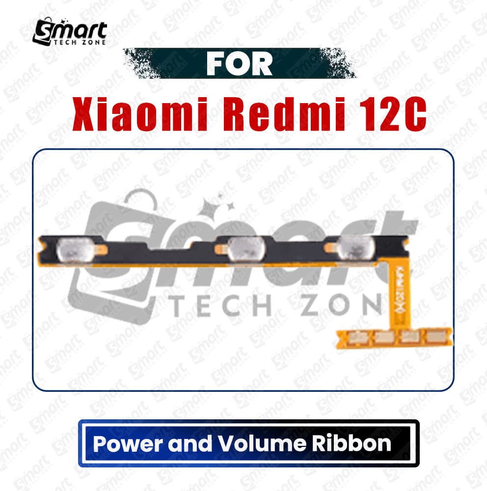 Xiaomi Redmi 12C Power On/Off Switch Button Side Volume Up Down Buttons Flex Cable Replacement Parts