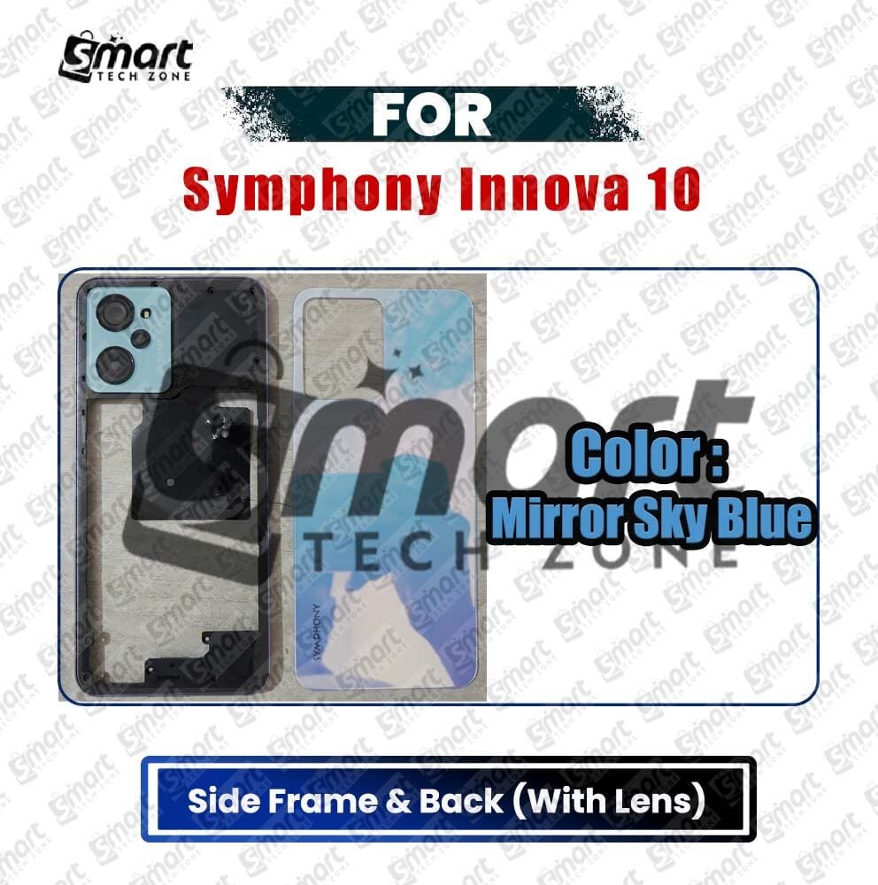 For Symphony Innova 10 Side Frame and Back Panel/Backshell/Battery Back Door Housing With Camera Glass and Outside Key (Without Front LCD Frame Panel)