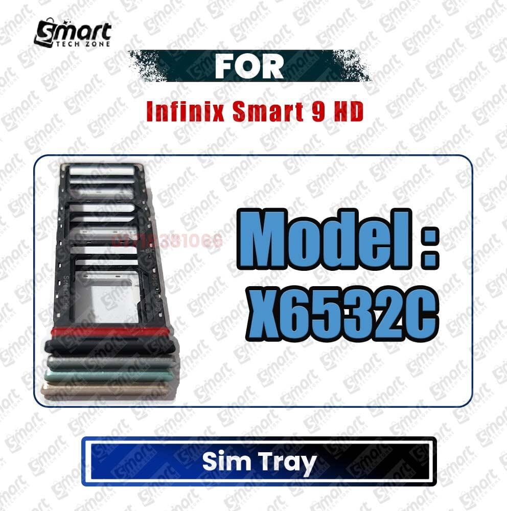 Infinix Smart 9 HD X6532C Sim Tray Micro SD Card Slot with Sim Ejector Pin Replacement Parts