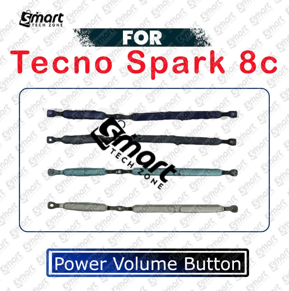 Power Volume Out Side Key Side Button For Tecno Spark 8c (KG5k KG5j) External Volume Button + Power ON OFF