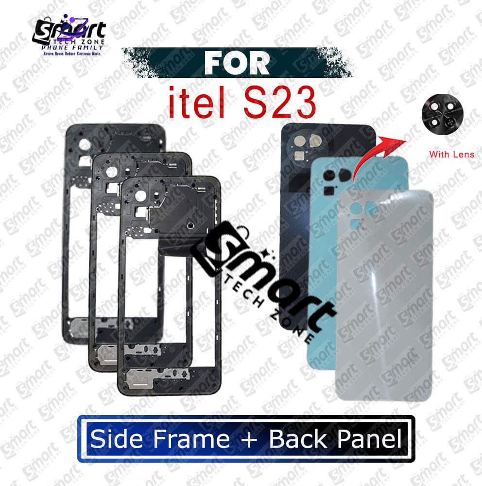 For itel S23 Full Body Housing ( Side Frame + Back Panel With Camera Glass )