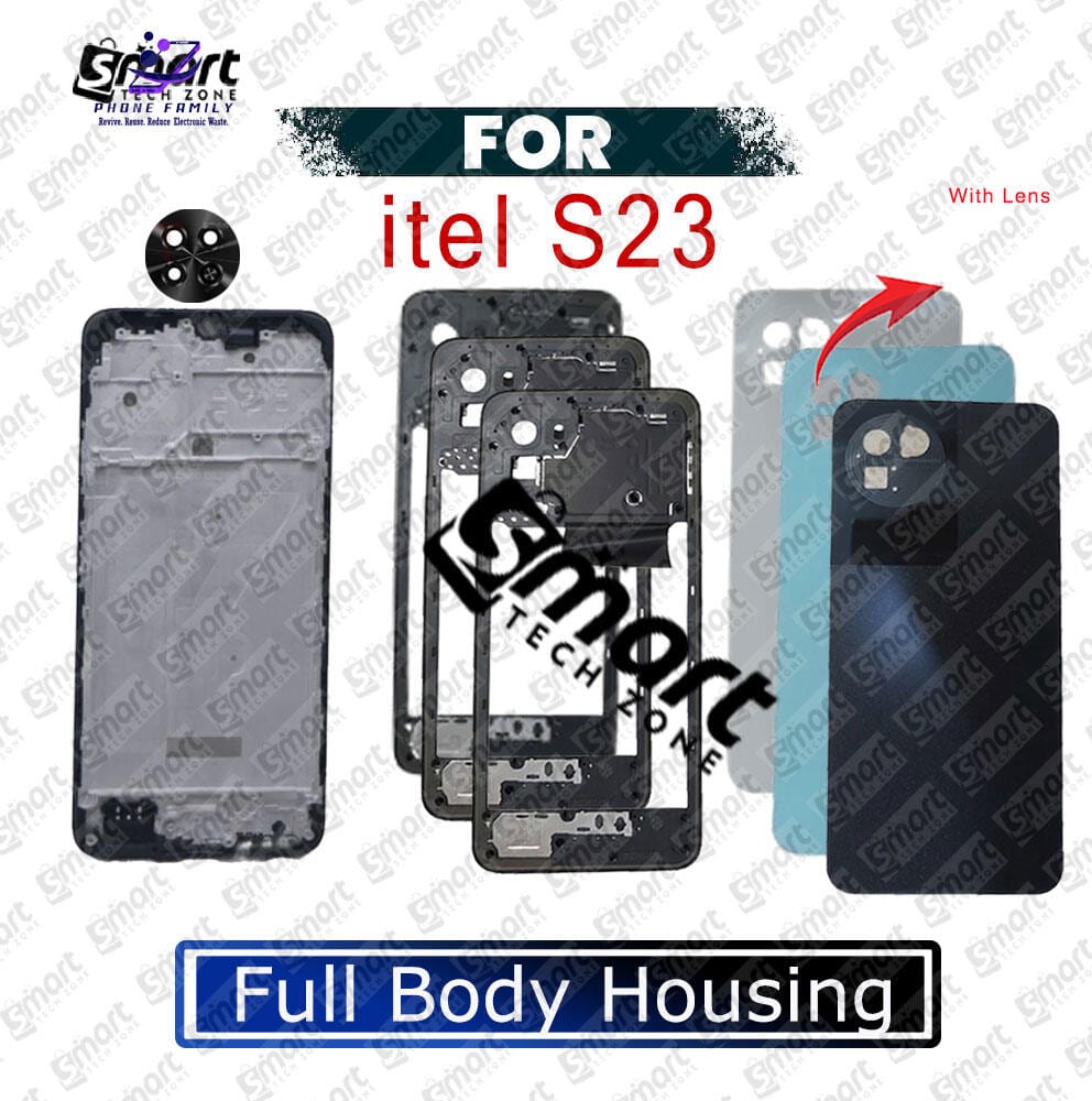 itel S23 Full Body Housing With Camera Glass (LCD Frame, Side/Middle Frame, Back Panel/Backshell)