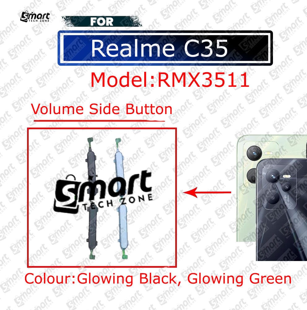 Realme C35 RMX3511 Side Volume Up Down Button Replacement External Volume Button Key