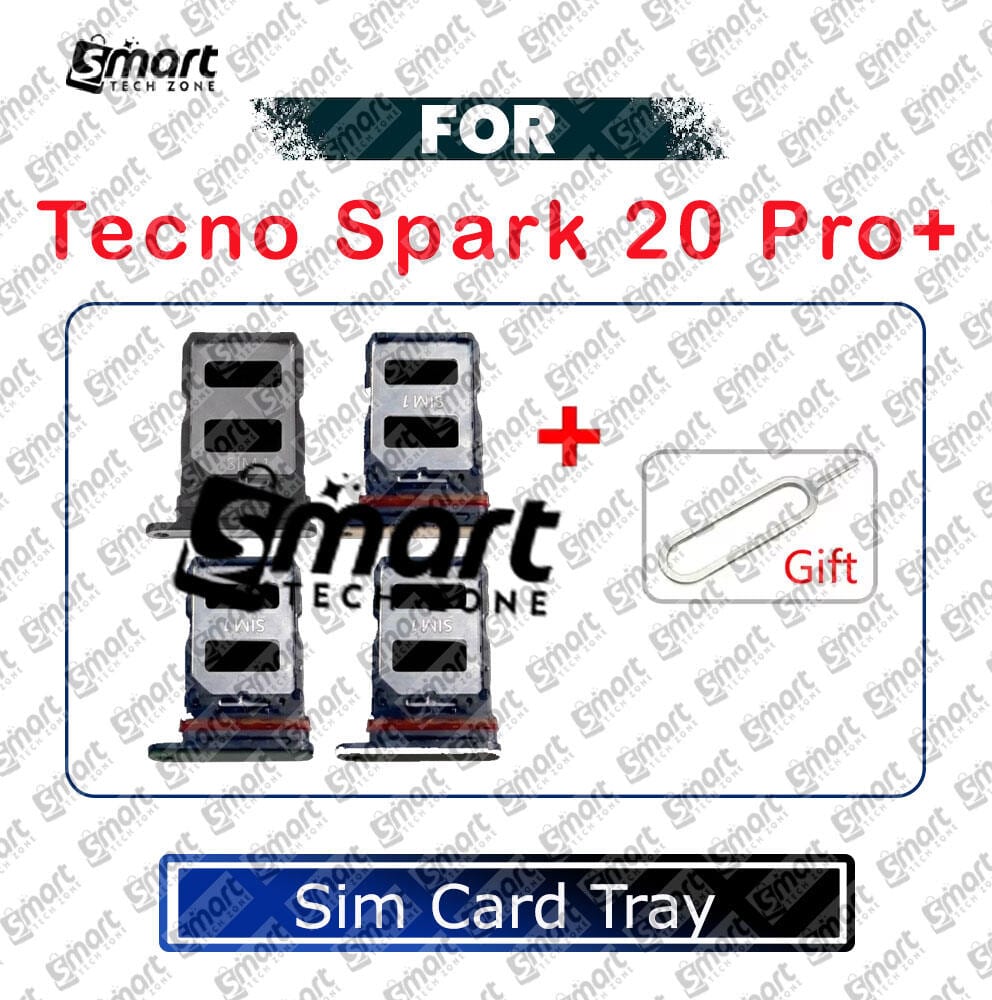 For Tecno Spark 20 Pro Plus Sim Tray Micro SD Card Slot with Sim Ejector Pin Replacement Parts
