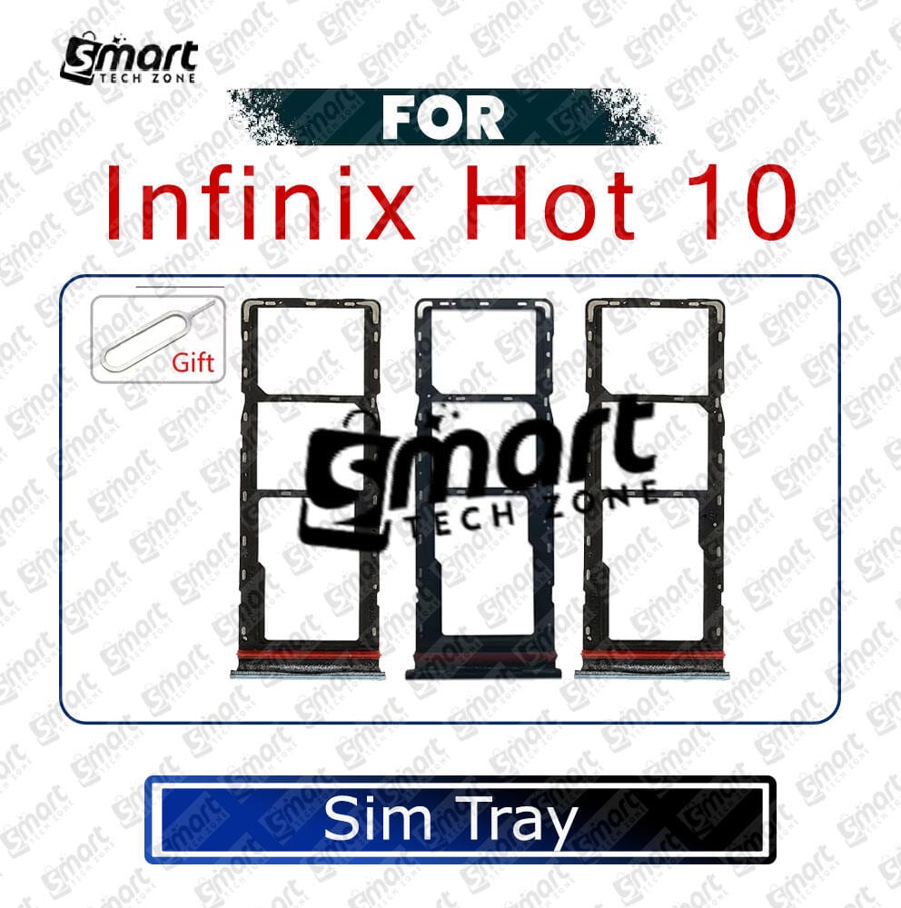 For Infinix Hot 10 Sim Tray Micro SD Card Slot with Sim Ejector Pin Replacement Parts