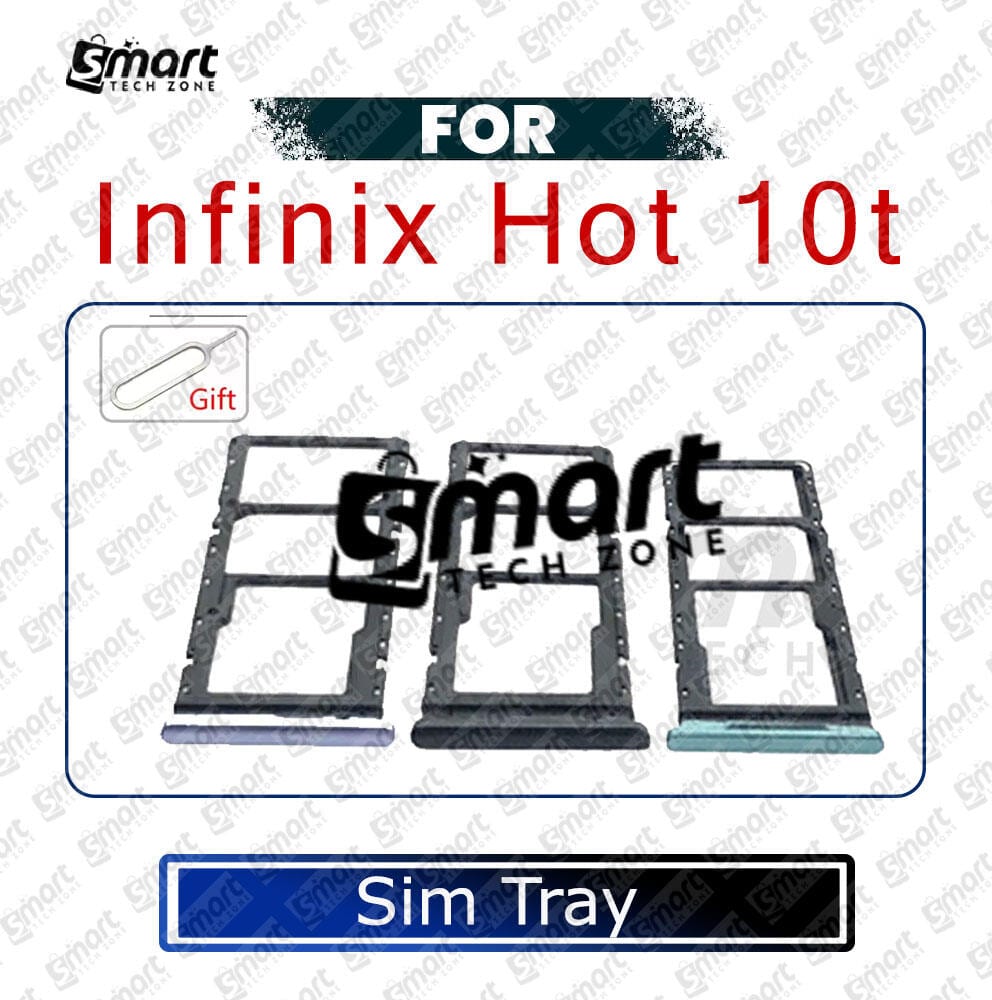 For Infinix Hot 10t Sim Tray Micro SD Card Slot with Sim Ejector Pin Replacement Parts